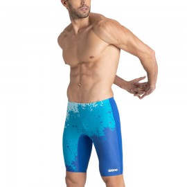 Men's Team Color Print Jammer Athletic Training Swimsuit