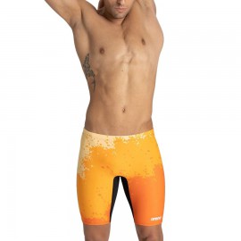 Men's Team Color Print Jammer Athletic Training Swimsuit