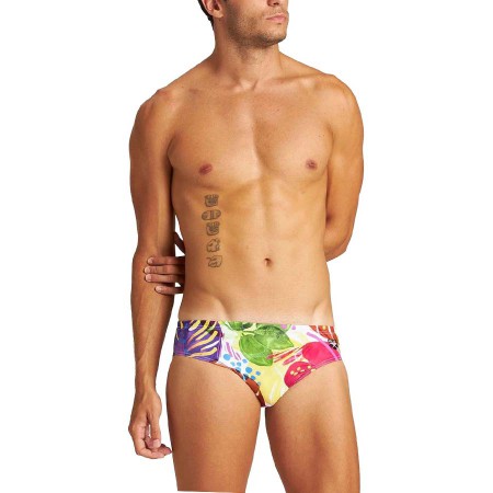 Arena Mens Seasonal Print 3-inch Brief Athletic Training Swimsuit