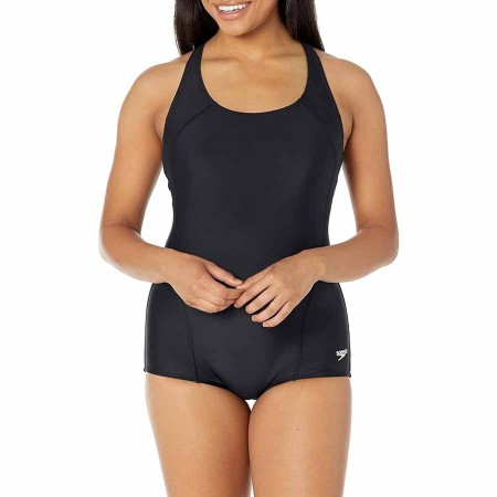 Speedo Women's Swimsuit One Piece PowerFlex Princess Seam Ultraback Conservative Cut