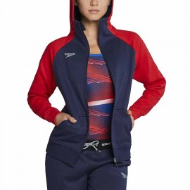 Speedo Women's Sweatshirt Full Zip Hooded Jacket Team Warm Up