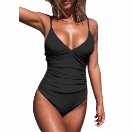 CUPSHE Women's One Piece Swimsuit Tummy Control V Neck Bathing Suits