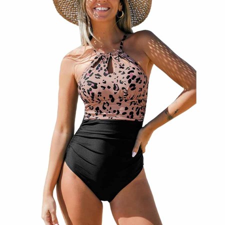 CUPSHE Women's One Piece Swimsuit High Neck Tummy Control Swimwear Bathing Suit