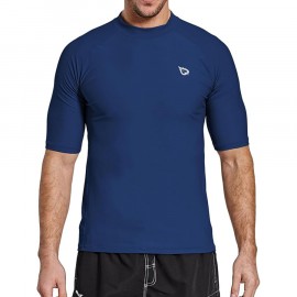 Men Short Sleeve Swim Shirt UPF 50+ Sun Protection