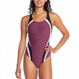 Women Swimsuit One Piece Splice High Cut Solid