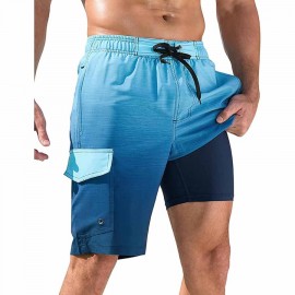 Men Swim Trunks with Compression Liner 10 Inch