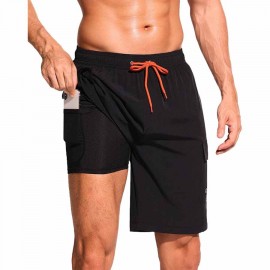 Swim Trunks with Compression Liner Quick Dry Bathing Suits 9 Inch Swimming Shorts