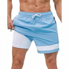 Swimming Trunks with Compression Liner 5 Inch Quick Dry Bathing Suit Beach Swim Shorts